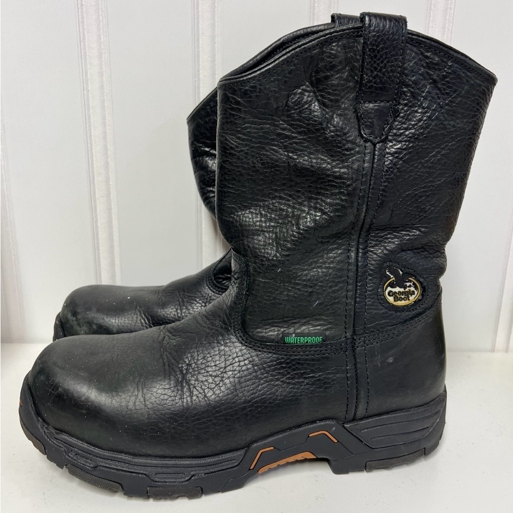 Georgia Boot Men’s Wellington Steel Toe Work Boots 10M Waterproof Diamond Trax